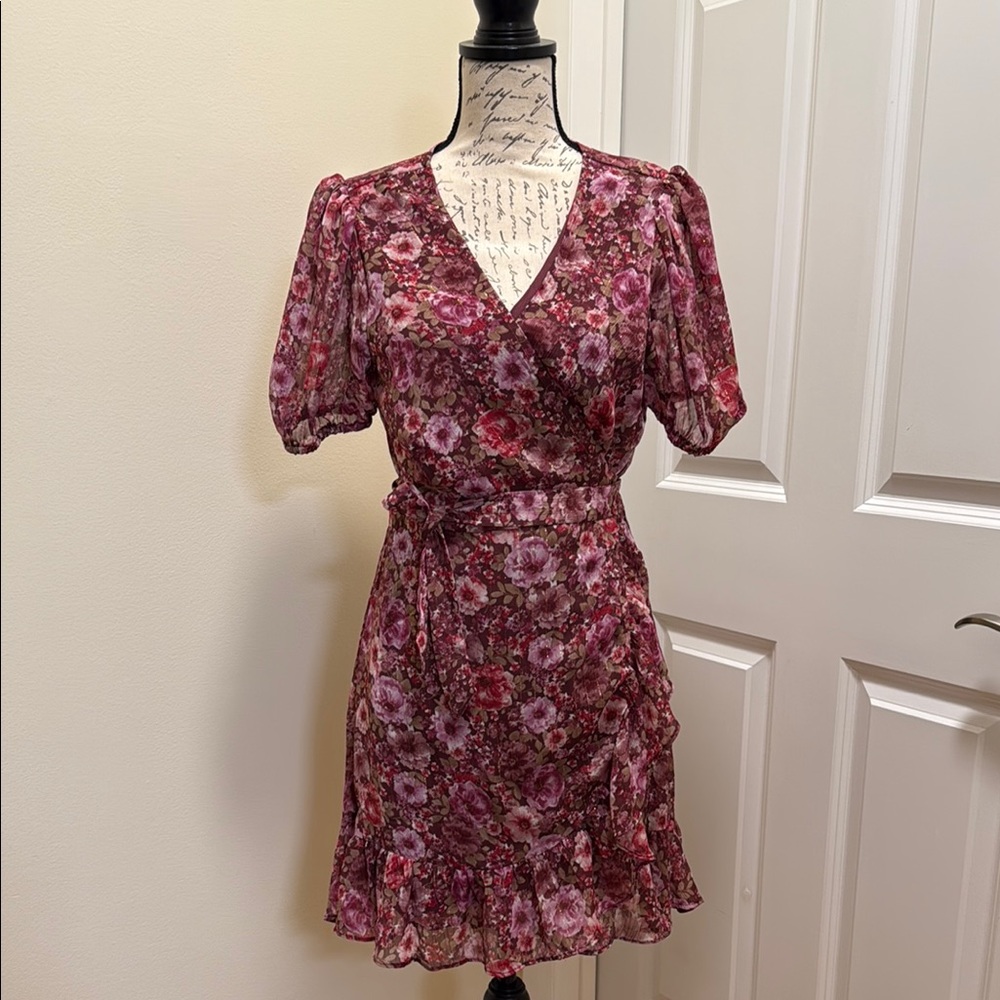 Miami Floral Puff Sleeve Mini Dress